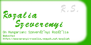 rozalia szeverenyi business card